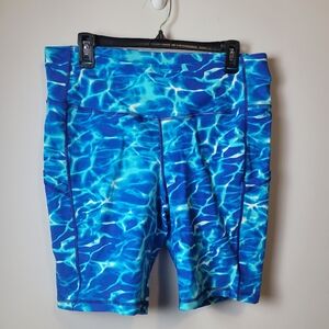 Torrid Women Blue Water Outline Performance Core 9 In Active Bike Short Size 2X